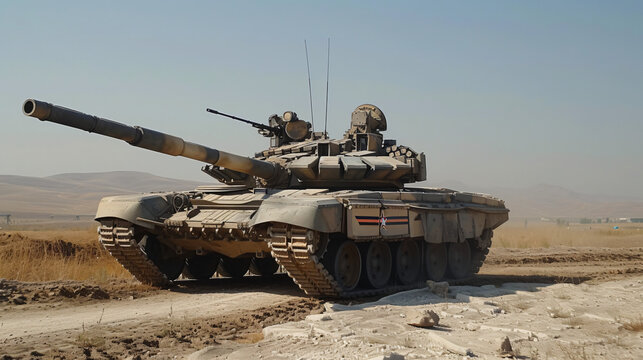 Russian battle tank in Syria, Afghanistan, wa