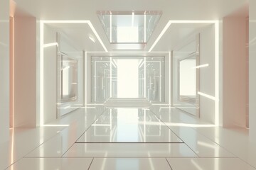 A white room with lights.
