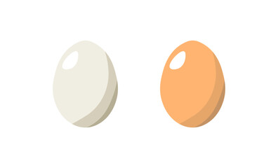 Chicken egg icons. Flat style. Vector icons