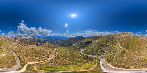 andalusian mountain route south of spain 360° vr aerial environment panorama