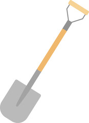 Garden shovel isolated in white background. Garden spade template