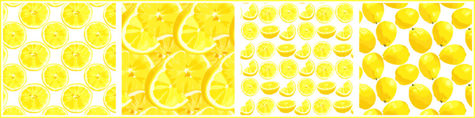 Pattern with lemons. Delicious citrus pattern. Vector illustration.