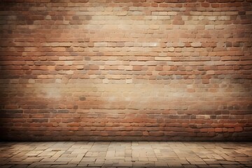 Old wall background with stained aged bricks Generative AI
