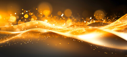 Obraz premium Abstract glittering golden bokeh, golden bokeh background wall background.
