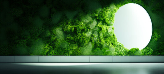 Abstract environmental background. green tree wall good environment pure wall display green environmental design. - obrazy, fototapety, plakaty
