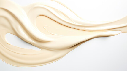 Streaks of creamy cosmetic on white background
