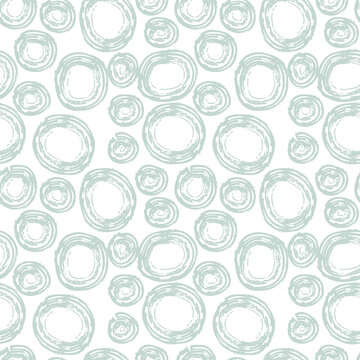 Fashion abstract contemporary seamless pattern with dry brush crayon charcoal circles. Colored Graphic squiggle vector. Modern trendy Vector. Grunge, texture pattern for textile prints