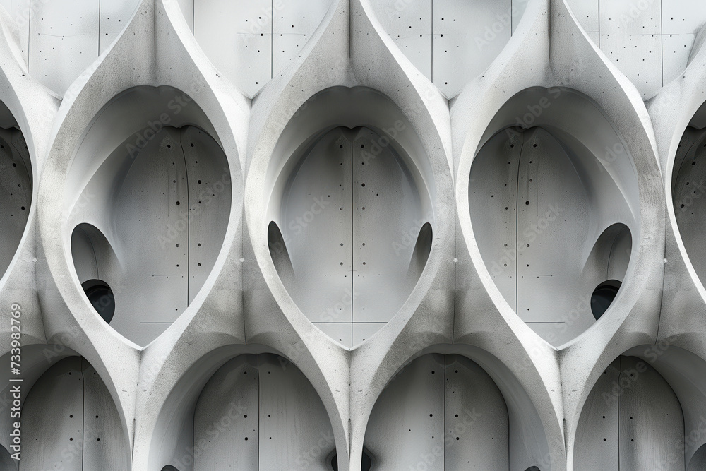 Poster parametric facade of a modern building inspired by new gothic architecture. background image. create