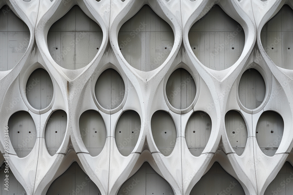 Poster parametric facade of a modern building inspired by new gothic architecture. background image. create
