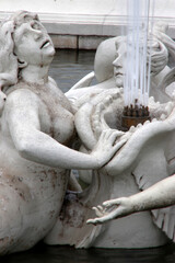 Artistic fountain in a park of Vienna, Austria