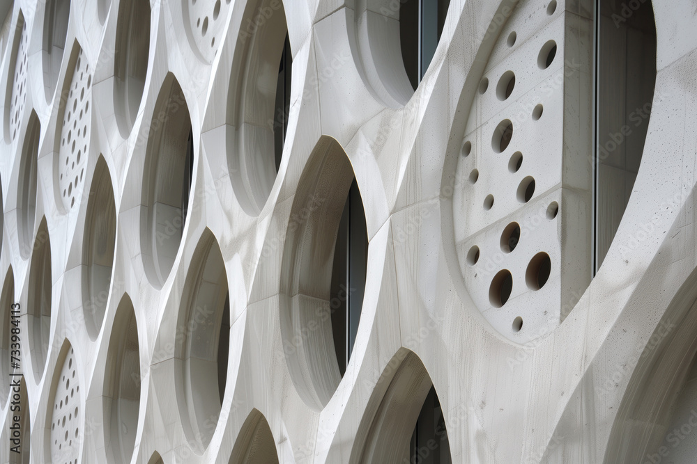 Poster parametric facade of a modern building inspired by new gothic architecture. background image. create