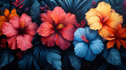 colorful flowers background generative ai