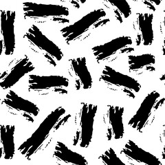 Fashion abstract contemporary seamless pattern with dry brush crayon charcoal lines. Graphic squiggle vector. Modern trendy Vector. Grunge, texture pattern for textile prints
