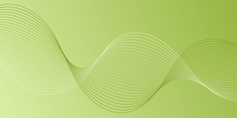 Abstract background with waves for banner. Medium banner size. Vector background with lines. Green gradient. Brochure, booklet. Spring, summer, holiday. Nature, eco