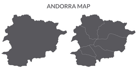 Andorra map. Map of Andorra in grey set