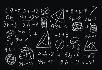 blackboard with mathematical formulas © sabdesign85