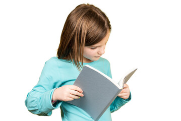 Little girl reading a book