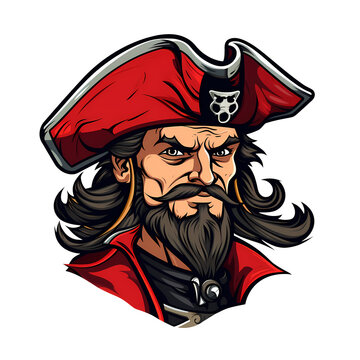 pirate head art illustrations for stickers, tshirt design, poster etc