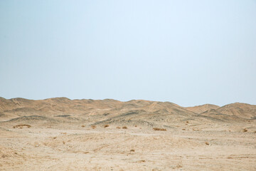 Guazhou County, Jiuquan City, Gansu Province-Desert sculptures under a clear sky