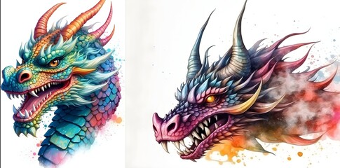 Majestic Dragon. Colorful Illustration T-Shirt Symbolizing Success in Chinese Tradition.