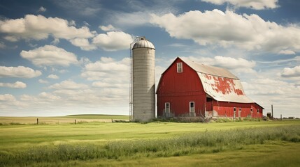 livestock barn with silo