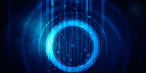 2d illustration Abstract futuristic electronic circuit technology background