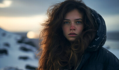 Scene from an intense drama. Depicting very tense emotions, suspenseful situation and has the feeling of a murder mystery set in a Nordic country.