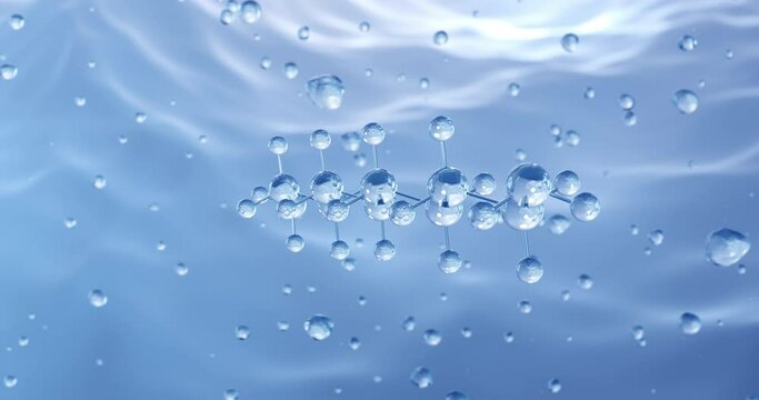 Spermidine rotating molecular structure, 3d model of molecule, aliphatic polyamine, looped video