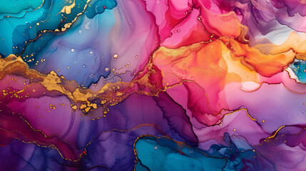 Experience the Harmonious Dance of Alcohol Inks in a Captivating Background.