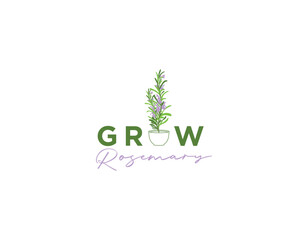 Rosemary Gardening Business Logo Design Template