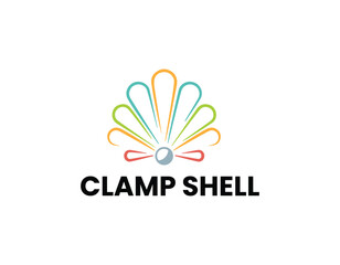 Simple Colorful Sea Shell Logo Design Template