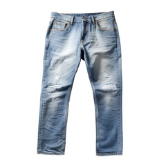 Cool blue jeans on transparent background PNG. Jeans fashion concept.