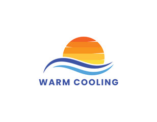 Fototapeta premium Simple Sunset Air Cooling Business Logo Design Template