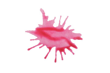 Pink watercolor painting isolated on transparent background. watercolor png.