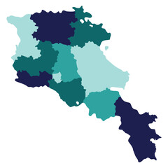 Obraz premium Armenia map. Map of Armenia in administrative provinces