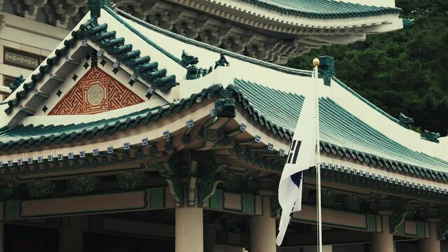 South Korea National flag fly at Cheong Wa Dae of South Korea.