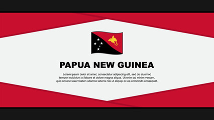 Papua New Guinea Flag Abstract Background Design Template. Papua New Guinea Independence Day Banner Cartoon Vector Illustration. Papua New Guinea Vector
