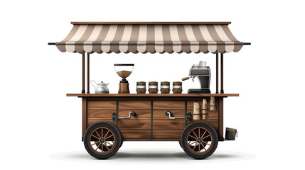 coffee cart vector on white background