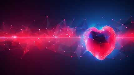 Creative human heart cardiogram on pastel color background for health and cardiology concept