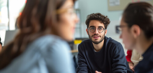 Young professionals learning digital gold investment at workshop.