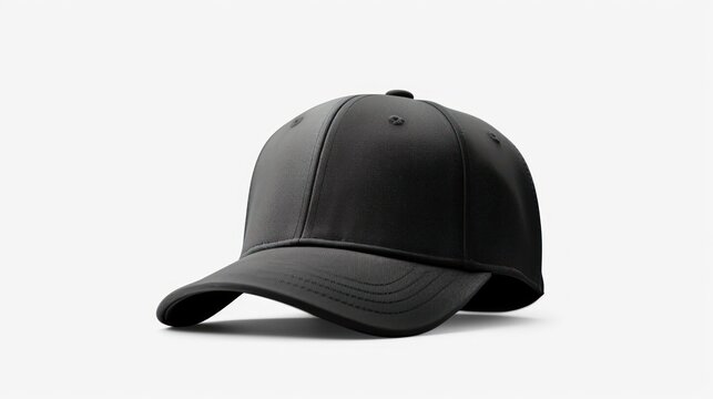 Black baseball cap isolated on white background with clipping path. generate AI