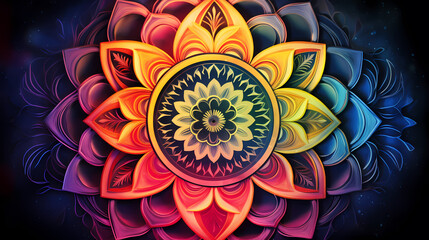 Meticulously designed mandala pattern representing balance, spirituality and inner peace
