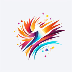 Fototapeta na wymiar Colorful Shooting Star Logo Stock Illustration