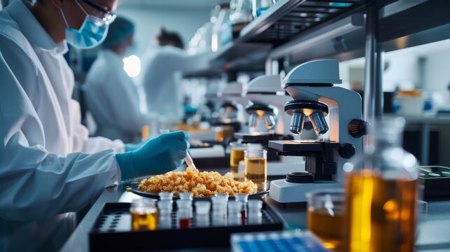 Microbiological testing and food safety audits of food samples by food engineers