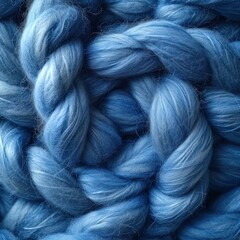 Blue felting wool as background,