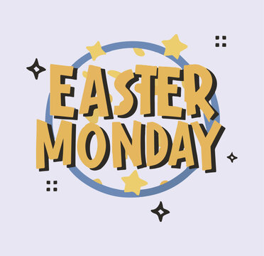 World Easter Monday Font Style vector  illustration