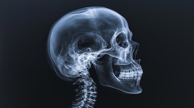 X-Ray Image of Human Skull Anatomy and Structure