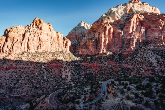 Scenic view of mountains in Zion national park, Springdale, Utah, USA