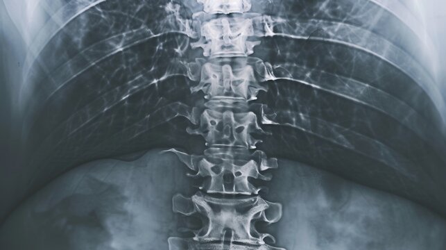 X-Ray Image of Spinal Trauma with Bone and Cord Abnormalities
