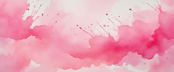 Pink watercolor splash texture background, extra wide, fantasy smooth textured background for...